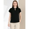 Allegra K Women's Stand Collar Petal Sleeve Keyhole Neck Elegant Work Office Blouse Top - 3 of 4