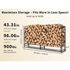 Heavy Duty Firewood Rack – Indoor/Outdoor Steel Tubular Holder w/ Waterproof Cover,Ventilated Base, Tool-Free Assembly - 2 of 4