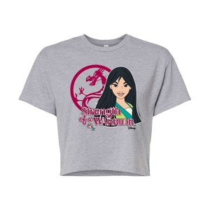 Women's - Disney Princess - Strength Of A Warrior Cropped Graphic T-Shirt - 1 of 4