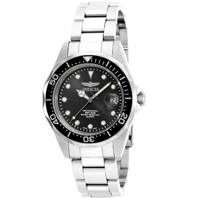 Invicta 17046 Men's Pro Diver Black Dial Stainless Steel Bracelet Dive Watch
