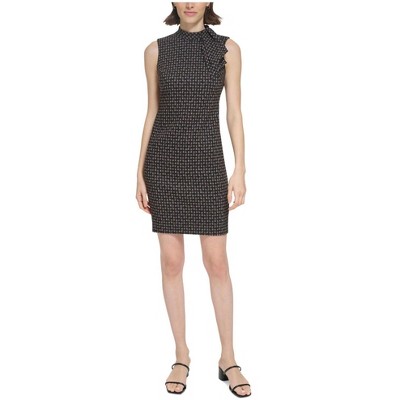 Calvin Klein Womens Tie Neck Sheath Dress