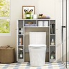 Costway Over The Toilet Storage Cabinet Double Door Bathroom Toilet Storage Organizer Natural/White - image 4 of 4