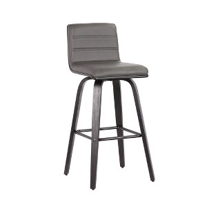 HomeRoots 30" Gray And Black Iron Swivel Low Back Bar Height Bar Chair - 1 of 4