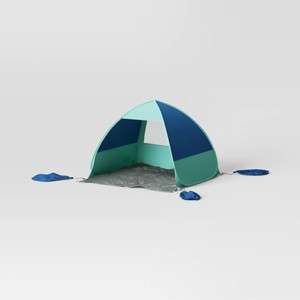 Beach Pop Up Shelter Blue/Green - Sun Squad™ - 1 of 3
