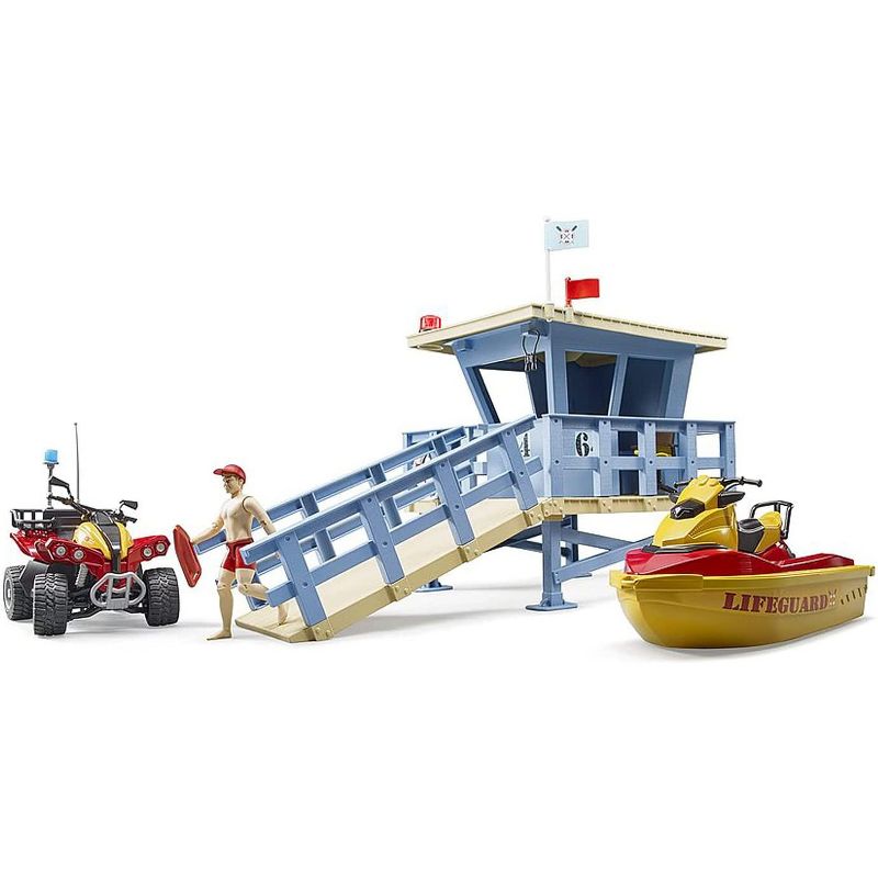 Bruder bworld Life Guard Station with Quad and Personal Water Craft, 4 of 7
