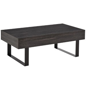 43.25" Wood Mid-Century Modern Coffee Table with Storage Drawer and Metal Sled Legs for Living Room - 1 of 4