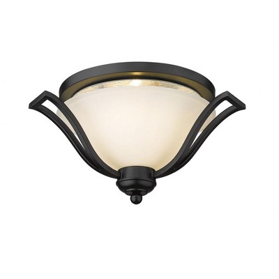 Lagoon Matte Black 18.5" Opal Glass 3-Light Flush Mount