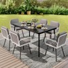 Outdoor Dining Table with 5mm Tempered Glass Top & Iron Frame,Large Black Patio Table for Garden - 4 of 4