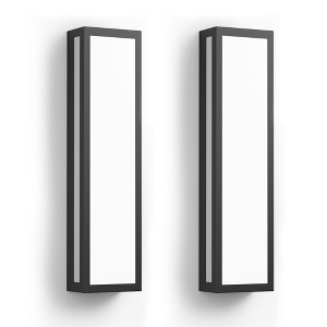 LamQee 26.3 inch Rectangle Outdoor Wall Light Integrated LED Black Modern Exterior Lighting Fixtures Wall Mount Sconce with Acrylic Shade - 1 of 4