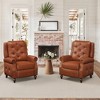 Arceso Modern Faux Leather Push Back Recliner Chair with Nailhead Trim & Plush Foam Padding - Manual Reclining Upholstered Chair for Living Room - 2 of 4