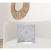 20" X 20" Blue And White 100% Cotton Geometric Zippered Pillow - 2 of 4
