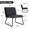 NicBex PU Leather Accent Chair,Upholstered Living Room Chairs with PU Backrest and Metal Legs,Cozy Armless Chair,Accent Chairs for Living Room - 3 of 4