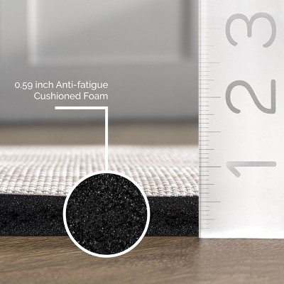 Off-White Synthetic Non-Slip Rectangular Comfort Mat 20" x 42"