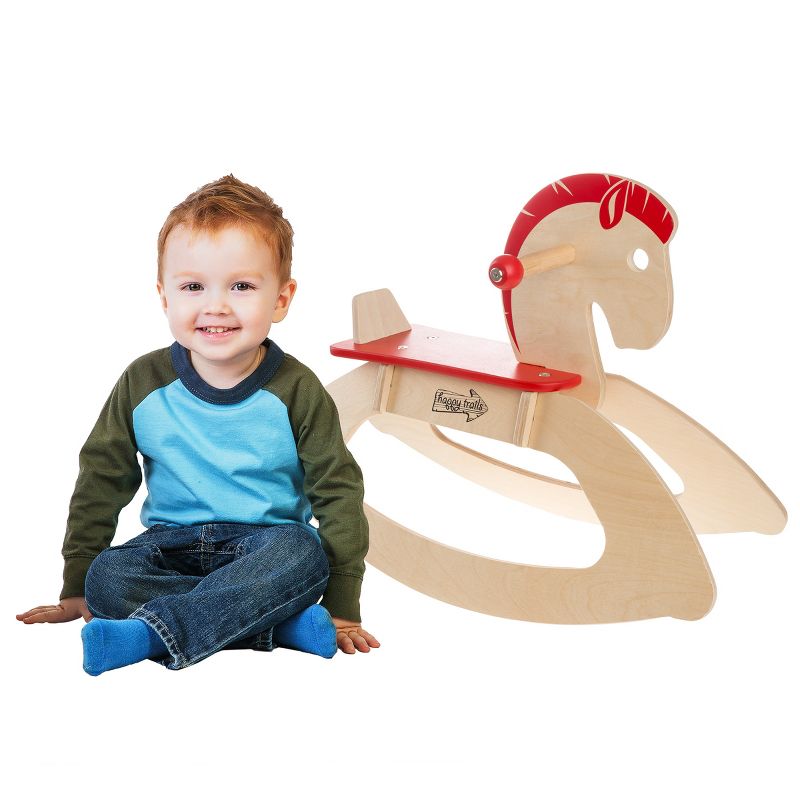 Toy Time Kids Rocking Horse Ride-on Toy-Classic Wooden Rocker-Helps Develop Strength, Balance and Coordination, 3 of 6