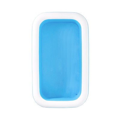 Blue and White Rectangular Inflatable Family Pool