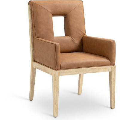 cognac vegan leather/black