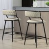 Kumasinova 26'' Counter Height Bar Stools Set of 2,  Pu Cover Kitchen Island Counter Stool with Black Powder Coating Base and Footres, Dining Chair - 3 of 4