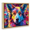 Stupell Industries Dog with Vivid Paint Splash Black Framed Floater Canvas Wall Art - 3 of 4