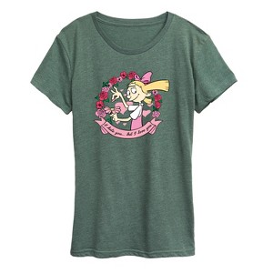 Women's - Hey Arnold! - Valentine's I Love You Short Sleeve Graphic T-Shirt - 1 of 4