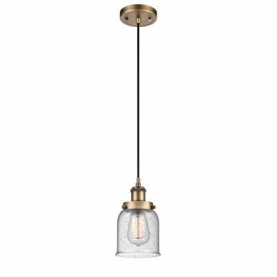 Bell - 1 Light Cord Hung Mini Pendant In Industrial Style-10 Inches Tall and 5 Inches Wide