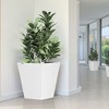 22 Inch Tall Metal Tapered Planter – Indoor/Outdoor Garden Pot with Drainage Hole & Rubber Plug – Burnished Grey - 2 of 4