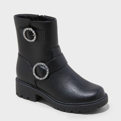 Kids black heeled boots hotsell