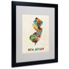 Trademark Fine Art-Michael Tompsett 'New Jersey Map' Matted Framed Art - 2 of 4