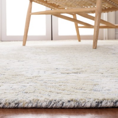 Gray Square Hand-Tufted Wool Area Rug