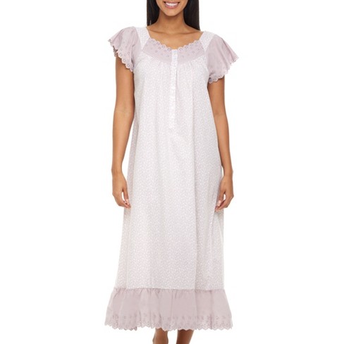 Adr Women s Cotton Victorian Nightgown Katelyn Short Sleeve Lace