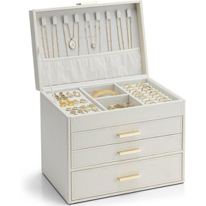 6-Layer Large Jewelry Box Organizer for All Accessories, Beige - 1 of 4