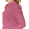Women's Ribbed Mock Neck Top With Puff Sleeves - Basic Bae - 4 of 4