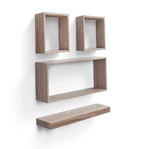 SEVOBAL Decorative Bookshelf Wall Shelf Floating Shelf Mounted Wood Shelve Home Wall Decor Corner Shelf, Hanging Shelf, Beige, 17.71"*3.93"*1.97" - 1 of 4