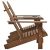 vidaXL Adirondack Outdoor Garden Chair with Tea Table- All-Weather-Resistant Patio Furniture- Solid Fir Wood- Brown - 3 of 4
