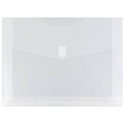 JAM Paper 12pk Plastic Expansion Envelopes with Hook & Loop Closure - Letter Booklet - 9 3/4 x 13 - Clear