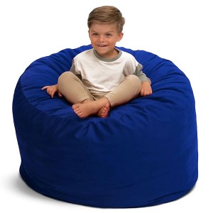 Ultimate Sack 3ft Bean Bag Chair, Oversized Comfortable Indoor Floor Lounger, Giant Foam-Filled Furniture for Relaxing, Electric Blue Suede - 1 of 4