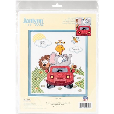 Janlynn Counted Cross Stitch Kit 11"X14"-Animal Fun Ride (14 Count)