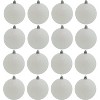 4E's Novelty 18 Pack White Snowball Christmas Ornaments 2.36"/60mm | Glitter Iridescent Shatterproof Balls for Tree Decorations, Winter Holiday Decor - 3 of 4