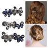 Unique Bargains Women's Bling Rhinestones Hair Clips Accessories Barrettes Hairpin Blue Black 3 Pcs - 2 of 4