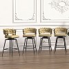 PAGED 28" Swivel Counter and Bar Stools,Upholstered Arm Chair for Kitchen Island,Technical Leather Woven,Set of 2 - 4 of 4