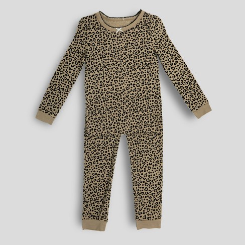 Milkberry Soft Bamboo Pajamas Infant Pajama Set Girls In Brown Dark Leopard Pattern Size 24 Months Target