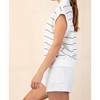 Women's Modal Scuba Stripe Luxe V-neck Sleeveless Top - Plus - RAE MODE - 2 of 4