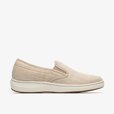 Обувь Clarks Cloudsteppers Womens Breeze Sky Zoe Sand Canvas Shoes 8 Medium