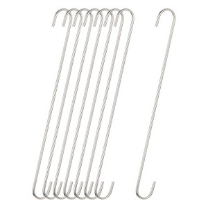 Unique Bargains Steel Extra Long Garden Bathroom Kitchen S Shape Hooks and Hangers 8 Pcs - 1 of 4