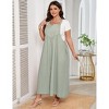 Jumper Dress for Women Loose Version Baggy Style Maxi Length Adjustable Straps Wide Hemline - 4 of 4