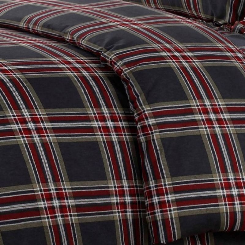 3pc Heavyweight Flannel Solid Oversized Duvet Set - Tribeca Living, 3 of 5