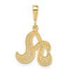 Black Bow Jewelry 14k Yellow Gold, Maci Collection, LG Filigree Script Initial A Pendant - 3 of 4