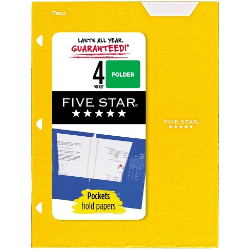 Mead Five Star 4 Pocket Laminated Paper Folder $5.05-$2.27 each You Pick Color 