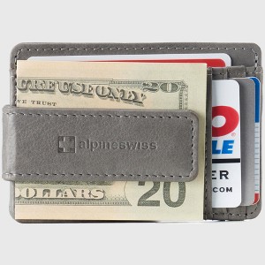 Alpine Swiss Harper Mens RFID Slim Money Clip Front Pocket Wallet Minimalist Leather ID Card Holder - 1 of 4