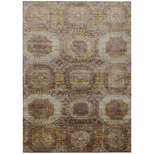 HomeRoots 3' X 5' Rust And Beige Medallion Washable Indoor Outdoor Area Rug - 1 of 4