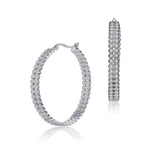 Guili Sterling Silver CZ Braided Hoop Earrings, An Elegant and Stylish Design That Adds a Classic Yet Modern Touch to Your Everyday Jewelry Style - 1 of 2